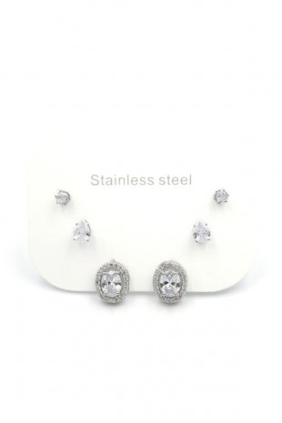 Çoklu Taşlı Küpe - Gümüş Çoklu Taşlı Küpe - Gümüş