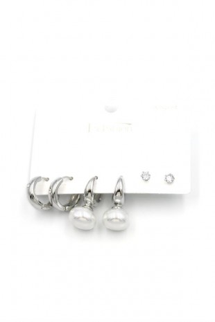 Çoklu İncili Küpe - Gümüş Çoklu İncili Küpe - Gümüş