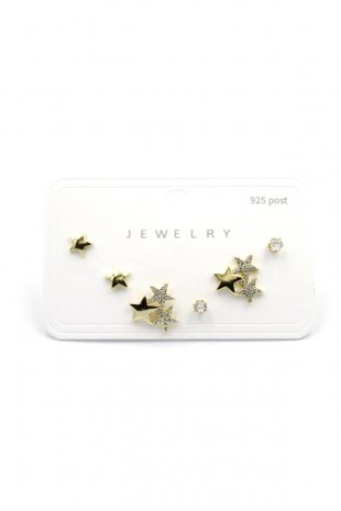 Çoklu Taşlı Küpe - Altın Çoklu Taşlı Küpe - Altın