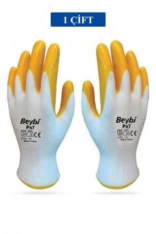 Pn7 Sarı Iş Eldiveni Polyester Örme Nitril Beybi No:10 Royaleks Group - 1 Çift Pn7 Sarı Iş Eldiveni Polyester Örme Nitril Beybi No:10 Royaleks Group - 1 Çift