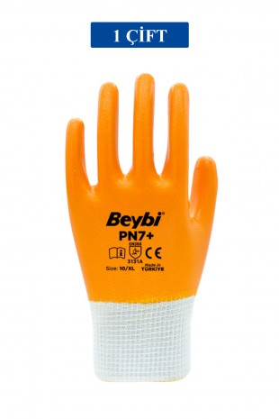 Pn7+ Sarı Iş Eldiveni Polyester Örme Nitril Beybi No:10 Royaleks Group - 1 Çift