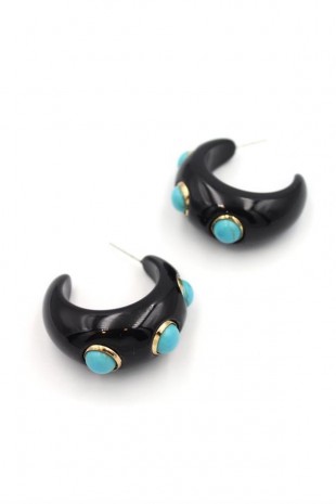 Halka Küpe - Siyah Halka Küpe - Siyah