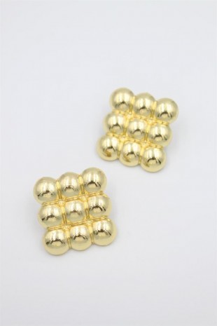 Metal Kare Küpe - Altın Metal Kare Küpe - Altın