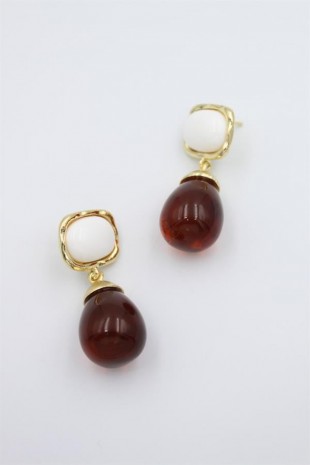 Damla Küpe - Kahverengi Damla Küpe - Kahverengi