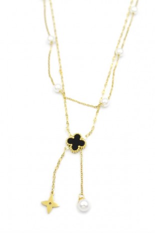 Vc Yonca Kolye - Altın Vc Yonca Kolye - Altın