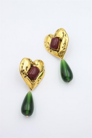 Kalp Küpe - Yeşil Kalp Küpe - Yeşil