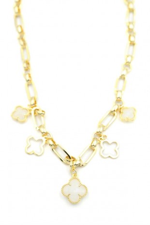 Vc Yonca Kolye - Beyaz Vc Yonca Kolye - Beyaz