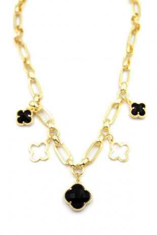 Vc Yonca Kolye - Siyah Vc Yonca Kolye - Siyah