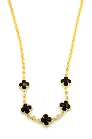 Vc Yonca Kolye - Siyah Vc Yonca Kolye - Siyah