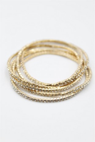 6'lı Lastikli Bileklik - Altın