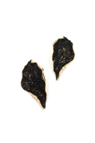 Taşlı Küpe - Siyah Taşlı Küpe - Siyah