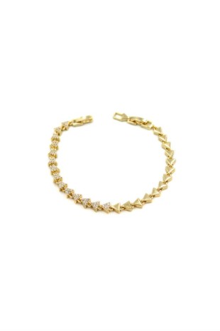 Taşlı Üçgen VİP Bileklik - Altın