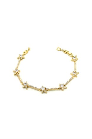 Taşlı Yıldız VİP Bileklik - Altın Taşlı Yıldız VİP Bileklik - Altın