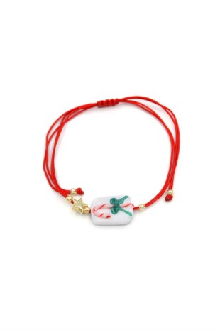 Murano Cam Yeni Yıl Bileklik - Kırmızı