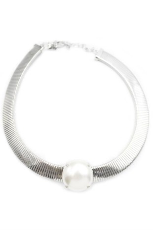 İncili Tasma Kolye - Gümüş İncili Tasma Kolye - Gümüş