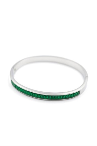 Baget Taşlı Bilezik - Yeşil Baget Taşlı Bilezik - Yeşil