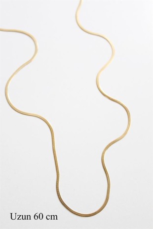 Uzun İnce İtalyan Zincir Kolye (60 cm) - Altın Uzun İnce İtalyan Zincir Kolye (60 cm) - Altın