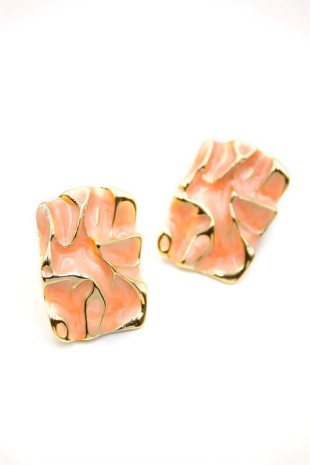 Mineli Küpe - Pembe Mineli Küpe - Pembe