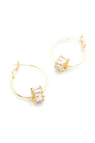 Baget Taşlı Küpe - Altın Baget Taşlı Küpe - Altın