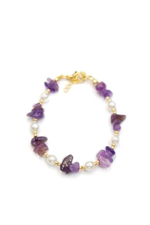 Boncuk Bileklik - Mor