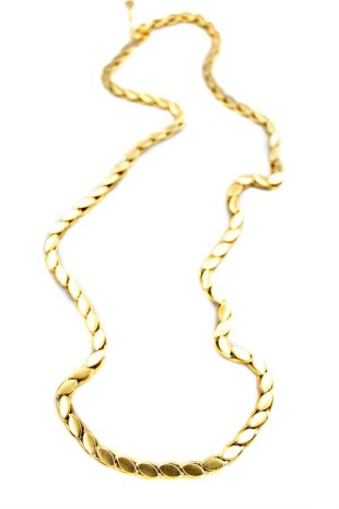 Kalın Uzun Arpa Zincir Kolye - Altın