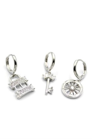 3'lü CD Küpe - Gümüş