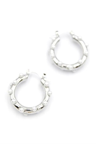 İncili Halka Küpe - Gümüş