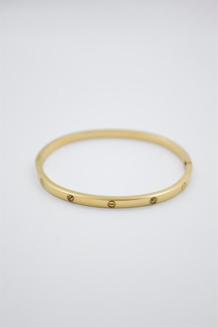 CRT Model Taşlı İnce Bilezik - Altın CRT Model Taşlı İnce Bilezik - Altın