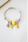 Çelik Charmlı Kaktüs Bilezik - Sarı