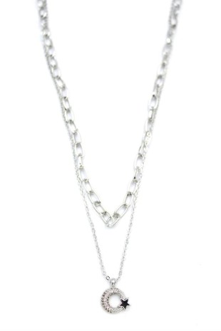 Çoklu Ay Yıldız Kolye - Gümüş Çoklu Ay Yıldız Kolye - Gümüş