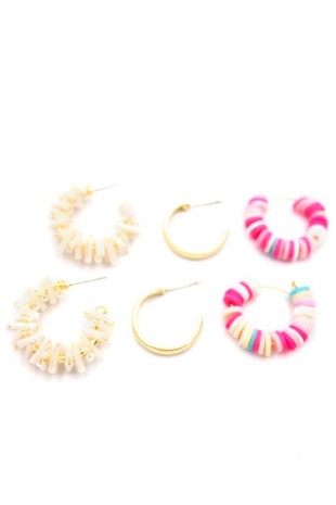 Kristal Boncuklu Küpe - Krem Kristal Boncuklu Küpe - Krem