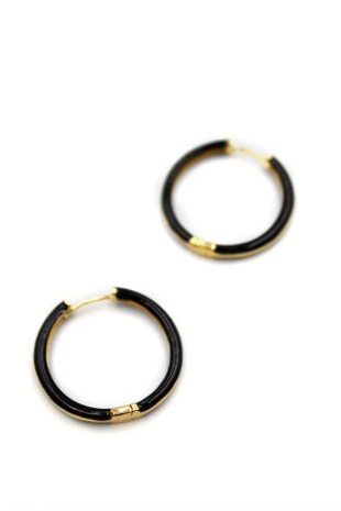 Mineli Halka Küpe - Siyah Mineli Halka Küpe - Siyah