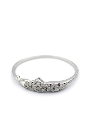 Zirkon Leopar Bilezik - Gümüş