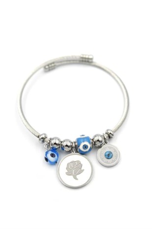 Gül Charm Bilezik - Gümüş Gül Charm Bilezik - Gümüş