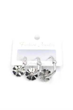 3'lü Çiçek Küpe - Gümüş