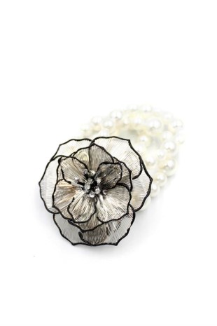 İnci Çiçek Bileklik - Gümüş