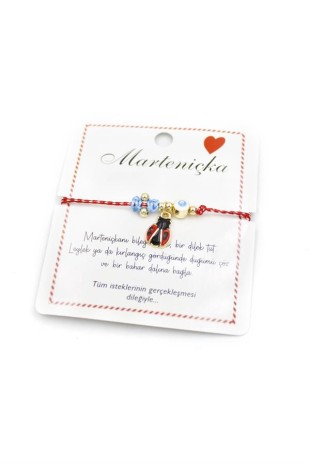 Uğur Böceği Marteniçka Bileklik - Kırmızı