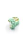 Taşlı Halka Küpe - Yeşil