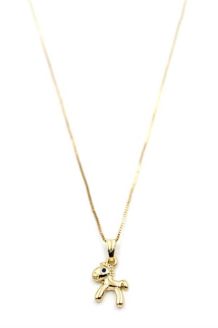 Peluş At Figürü Kolye - Altın