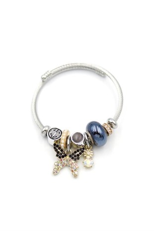 Çelik Charmlı Kelebek Bileklik - Siyah Çelik Charmlı Kelebek Bileklik - Siyah