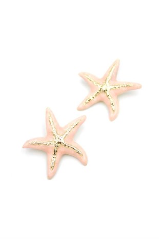 Mineli Deniz Yıldızı Küpe - Pembe Mineli Deniz Yıldızı Küpe - Pembe