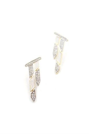 Taşlı Mineli Küpe - Altın Taşlı Mineli Küpe - Altın