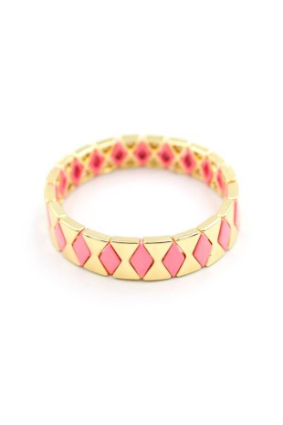 Lastikli Porselen Bilezik - Pembe Lastikli Porselen Bilezik - Pembe