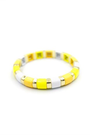 Lastikli Porselen Bilezik - Sarı Lastikli Porselen Bilezik - Sarı