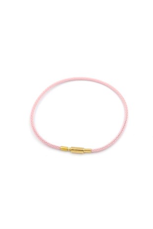 Çelik Hasır İp Bileklik - Pembe