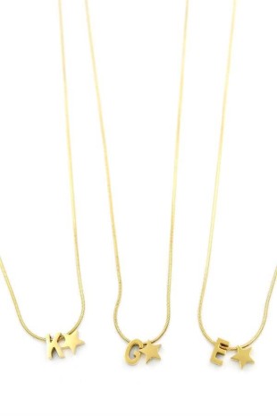 24'lü Yıldız Harf Kolye - Altın