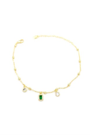 Renkli Taşlı Halhal - Yeşil Renkli Taşlı Halhal - Yeşil