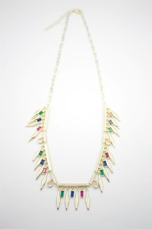 Taş Sallantılı Marka Kolye - Altın