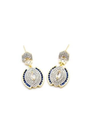 Taşlı Küpe - Mavi Taşlı Küpe - Mavi