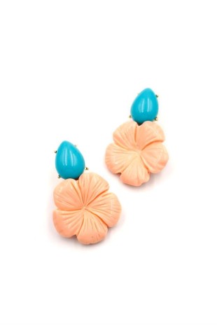 Çiçek Küpe - Somon